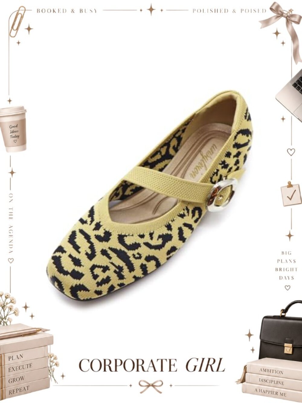 Women's Low Wedge Ballet Flats Round Toe Ankle Strap Comfort Mary Janes
